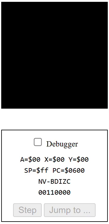 A looping gif of the pixels on the emulator bitmap display, filling up in yellow, page by page.